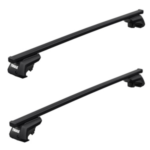 Bare transversale Thule Evo Raised Rail Squarebar dedicate pentru Dodge Caravan 1996-2005 cu bare longitudinale inaltate