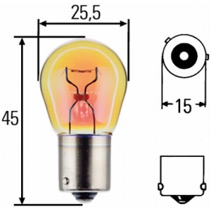 Bec Hella PY21W 24V 21W BAU15s Galben