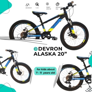 Bicicleta Copii Devron Alaska - 20 Inch, Negru-Albastru - Img 4