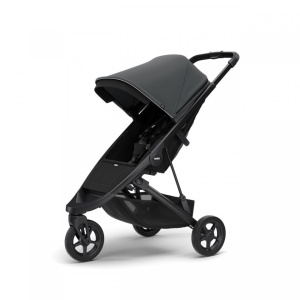 Carucior Thule Spring cu cadru negru + Copertina Thule Canopy SHADOW GREY
