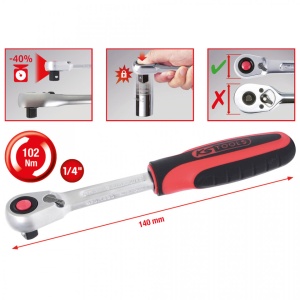 Clichet Cu Schimbare De Directie 1/4 Slimpower. 72 De Dinti - KS TOOLS - 920.1490