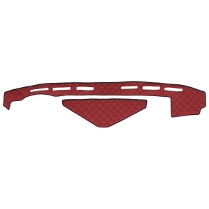 Covoraș de Bord Roșu pentru Camioane - Piele Matlasată EKO, ECO-LEATHER Q