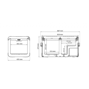 Frigider auto cu compresor, 2 compartimente de racire, afisaj digital Dometic CFX 75DZW , alimentare la 12/24V si 100–240V AC, 75 litri - Img 4