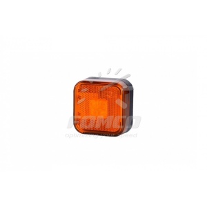 Lampă gabarit pătrată, marcaj lateral, LED galben, alimentare 12/24V