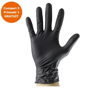 Manusi Negre De Unica Folosinta. De Nitril Marime L - Set 100Buc