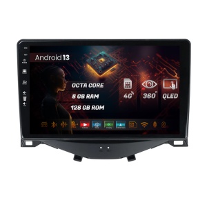 Navigatie HUB64 Citroen C1 / Peugeot 108 / Toyota AYGO (2014-2022), 8GB RAM, Android 13, Octacore, Slot Sim 4G, DSP, GPS, Wi-FI, Carplay, Android Auto, USB, Bluetooth, Waze, Touchscreen, 9 Inch