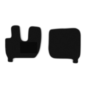Set 2 covorase camion F-Core, velur, pentru IVECO STRALIS, cabina ACTIVE SPACE, 2002+, Negru - Gri
