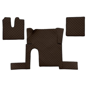 Set 3 covorase camion F-Core, Piele-ECO, pentru MAN TGX, transmisie manuala, 1 sertar, Maro
