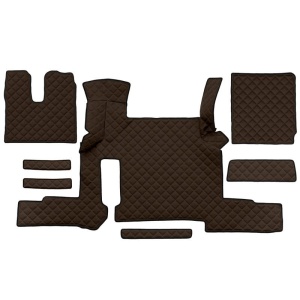 Set 7 covorase camion F-Core, Piele-ECO, pentru MAN TGX, transmisie automata, 2 sertare, Maro