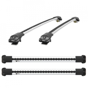 Set bare transversale portbagaj Turtle Air-v1, culoare argintie, dedicate pentru MAZDA 6 (GG1) ESTATE 02-07 ,sistem prindere pe bare longitudinale