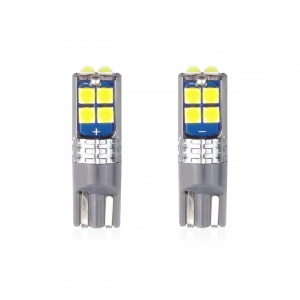 Set becuri auto cu LED CANBUS T10 W5W 10 SMD Alb 12/24V