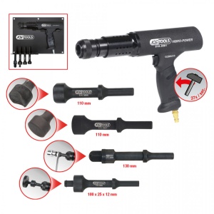 Set Ciocane Tip Dalta Vibro-Impact Cu Aer Comprimat. 6 Piese - KS TOOLS - 515.3880