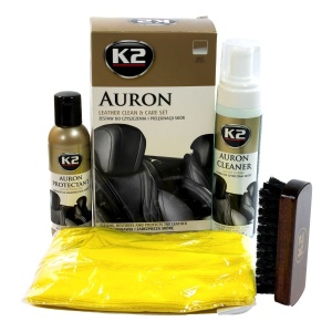 Set solutie pentru curatarea si intretinerea suprafetelor din piele, Auron, G420 K2