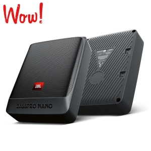 Subwoofer auto amplificat plat JBL BASSPRO NANO , 100W RMS , Instalare sub scaun