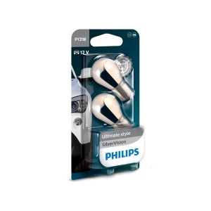 Bec Halogen Philips PY21W SilverVision 12V 21W BAU15s - Set 2 Buc