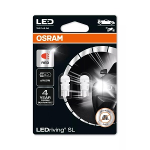 Bec Osram LEDriving SL W5W Rosu | 12V - W2.1x9.5d - Set 2 buc (Off-Road)