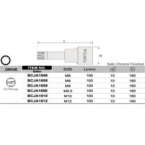 Cap cheie cu caneluri lunga 1/2 M6