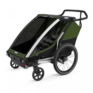 Carucior multisport Thule Chariot Cab 2, Aluminum/Cypress Green
