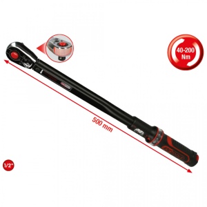 Cheie Dinamometrica Cu Clichet 1/2 Ergotorque Precision. 40-200Nm - KS TOOLS - 516.1542