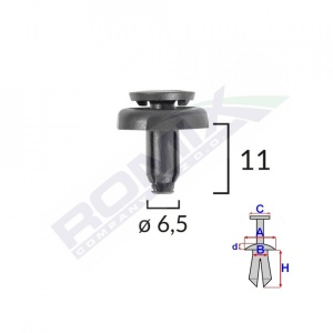 Clips Fixare Pentru Toyota 6.5X11Mm Negru Set 10 Buc