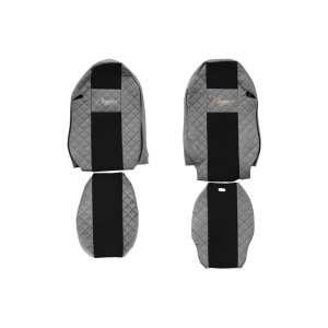 Huse Scaune Elegance Gri din Eco-Piele și Velours pentru Mercedes