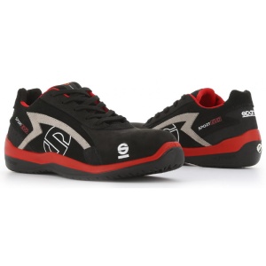 Incaltaminte de protectie curse SPARCO SPORT EVO - piele intoarsa, Negru/Gri/Rosu , marime: 44