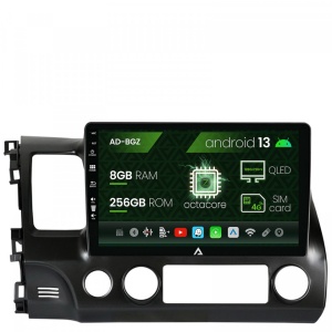 Navigatie Honda Civic (2005-2012), Android 13, Z-Octacore , 8GB RAM , 256GB ROM, 10.1 Inch - AD-BGZ10008,AD-BGRKIT008
