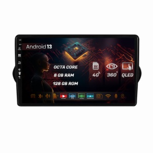 Navigatie HUB64 Fiat Tipo (2015-2021), 8GB RAM, Android 13, Octacore, Slot Sim 4G, DSP, GPS, Wi-FI, Carplay, Android Auto, USB, Bluetooth, Waze, Touchscreen, 9 Inch