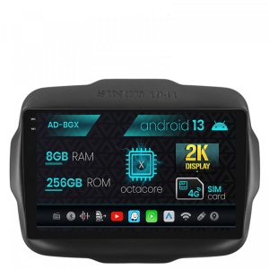 Navigatie Jeep Renegade (2014-2018), Android 13, X-Octacore , 8GB RAM , 256GB ROM, 9.5 Inch - AD-BGX9008,AD-BGRKIT286