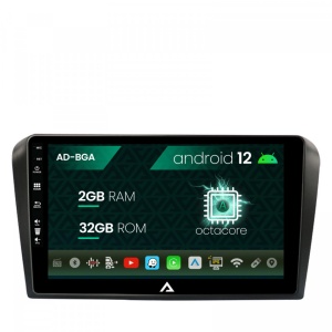 Navigatie Mazda 3 (2003-2009), Android 12, A-Octacore , 2GB RAM , 32GB ROM, 9 Inch - AD-BGA9002,AD-BGRKIT322