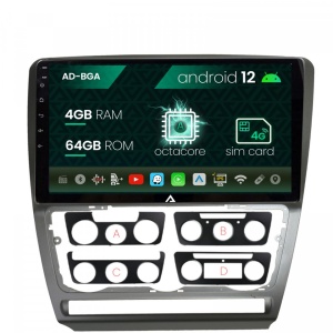 Navigatie Skoda Octavia 2, Android 12, A-Octacore , 4GB RAM , 64GB ROM, 10.1 Inch - AD-BGA10004,AD-BGRKIT048