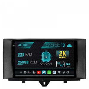 Navigatie Smart Fortwo (2010-2015), Android 13, X-Octacore , 8GB RAM , 256GB ROM, 9.5 Inch - AD-BGX9008,AD-BGRKIT409