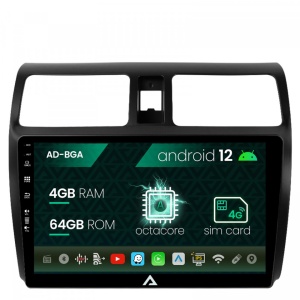 Navigatie Suzuki Swift (2003-2010), Android 12, A-Octacore , 4GB RAM , 64GB ROM, 10.1 Inch - AD-BGA10004,AD-BGRKIT301