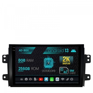 Navigatie Suzuki SX4 , Fiat Sedici, Android 13, X-Octacore , 8GB RAM , 256GB ROM, 9.5 Inch - AD-BGX9008,AD-BGRKIT307