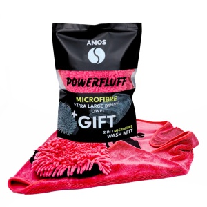 Prosop roz microfibra ultra absorbant Powerfluff 1000 GSM 60*80cm + manusa CADOU