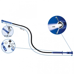 Recuperator Magnetic Semiflexibil Cu Led Si Gheara, 620Mm 300Gr - Brilliant Tools
