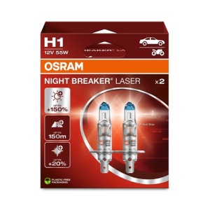 SET 2 BECURI H1 12V55W NIGHT BREAKER LASER NEXTGEN 150%