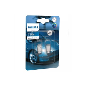 Set 2 Becuri Led Exterior 12V T10 W21X9.5D Ultinon Pro3000 Si Philips