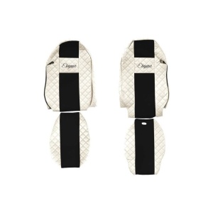Set 2 huse scaun camion F-Core, Piele-ECO, pentru MERCEDES ACTROS MP2 / MP3, 2008+, Bej/ Negru
