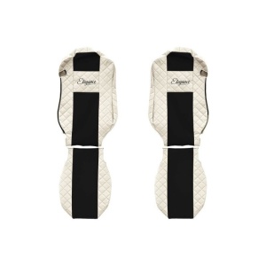 Set 2 huse scaun camion F-Core, Piele-ECO, pentru MERCEDES ACTROS MP4 / MP5, Bej/ Negru, scaune standard