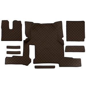Set 7 covorase camion F-Core, Piele-ECO, pentru MAN TGX, transmisie automata, 1 sertar, Maro