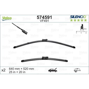 Set lamela stergator Valeo Silencio FlatBlade OE 640/520 mm