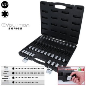 SET TUBULARE 1/2 PROFIL RIBE, 32 PCS, SCURTE, LUNGI SI EXTRA LUNGI