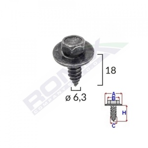 Surub Cu Cap Hexagonal Cu Diametru 6.2 Mm Set 10 Buc