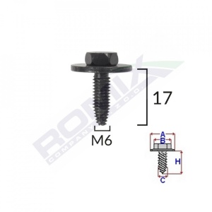 SURUB FIXARE ELEMENTE EXTERIOR PENTRU PEUGEOT, CITROEN 6X17MM SET 5 BUC