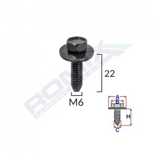 Surub Fixare Elemente Exterior Pentru Peugeot, Citroen 6X22Mm Set 5 Buc