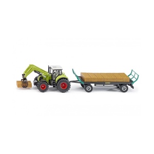 Tractor Claas Axion 850 cu baloți și remorcă la scara 1:50