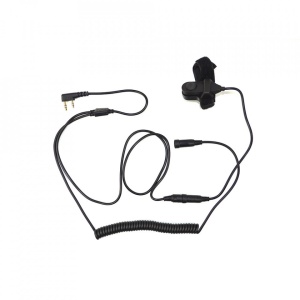 Cablu adaptor cu buton PTT Albrecht BHS300K cu 2 pini tip Kenwood pentru casti moto cod 41942