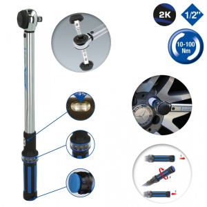 Cheie Dinamometrica 1/2 10-100Nm Cu Cap Rotativ Tip Clichet Detasabil - Brilliant - Bt141904