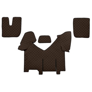 Covorașe Premium F-CORE pentru Camioane IVECO STRALIS, Piele Eco Maro, Set 4 Piese
